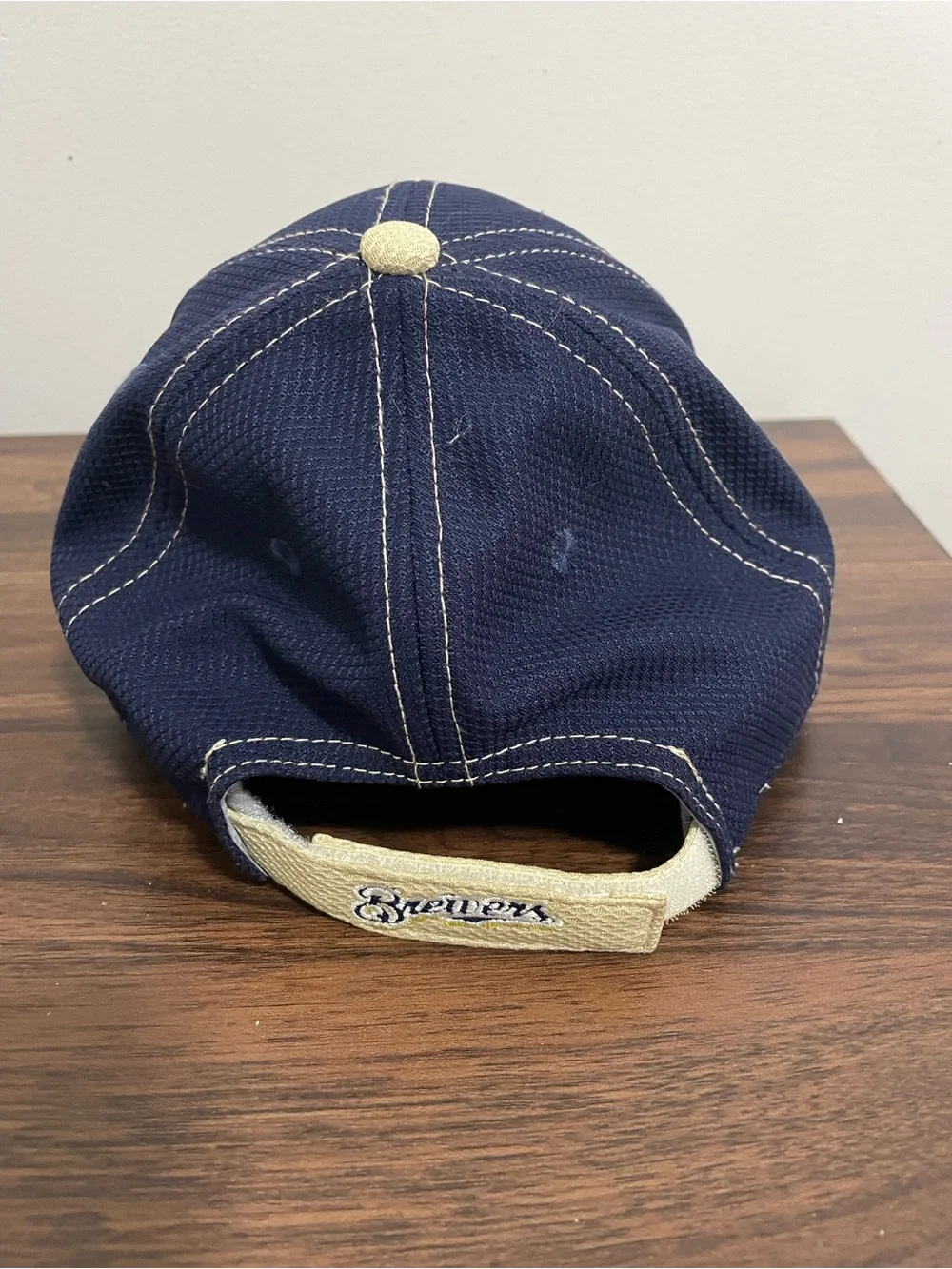 Milwaukee Brewers Hat Cap Strap Back Mens One Size Blue Tan MLB Baseball New Era